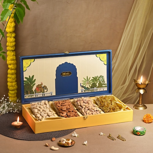 Buy Marigold Zharokha Premium Dryfruit Gift Box