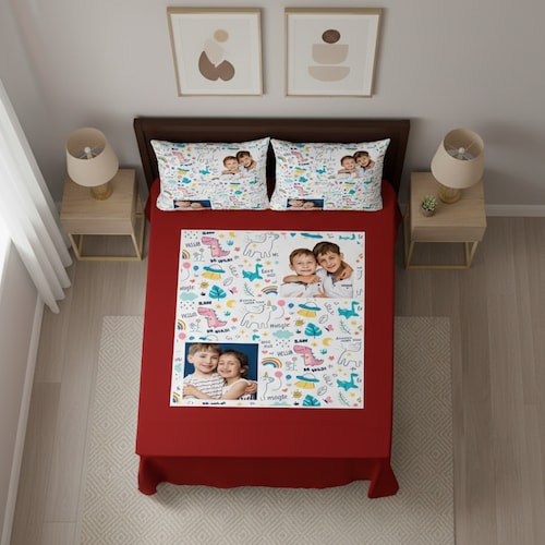 Buy Customized Kids Photo Bedsheet Gift Set
