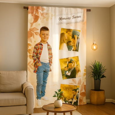 Personalized Forever Momories Photo Print Curtain