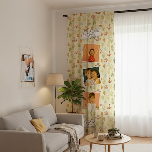 Buy Personalized Good Vibes Photo Print Curtain