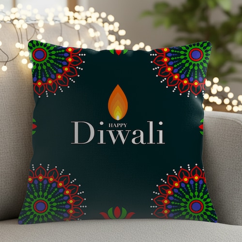 Buy Happy Vibes Diwali Cushion