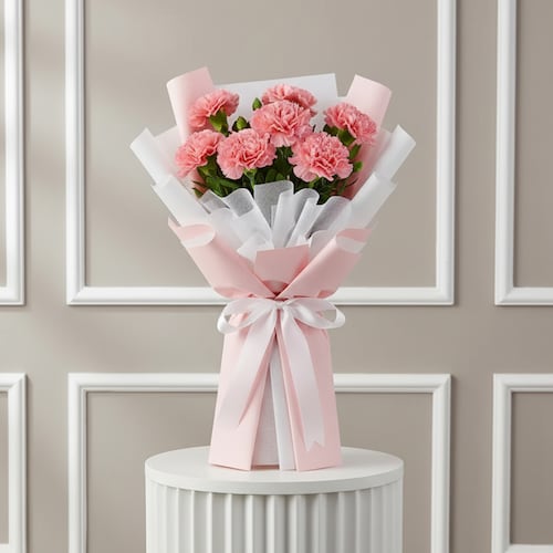 Buy 7 Pink Carnations Flower Bouquet