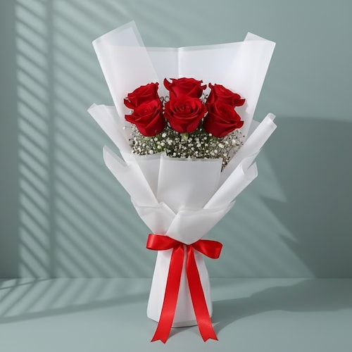 Buy 6 Red Roses Bouquet