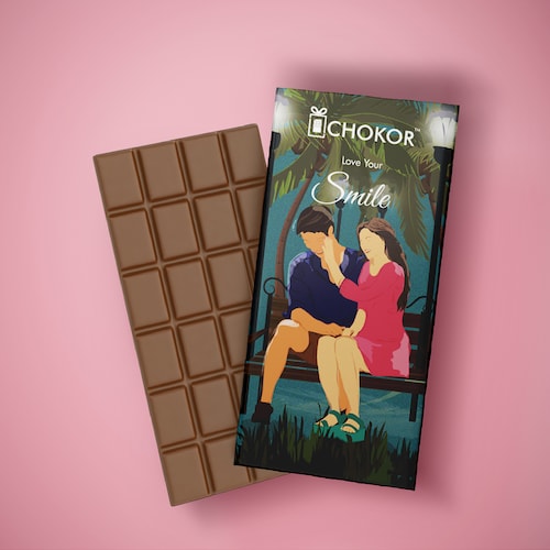 Buy Chokor Artisanal Love Your Smile Chocolate Bar 100 gm