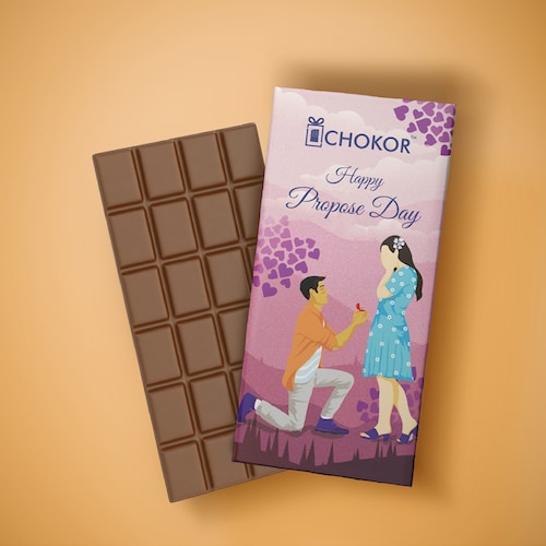 Buy Chokor Artisanal Happy Propose Day Chocolate Bar 100 gm