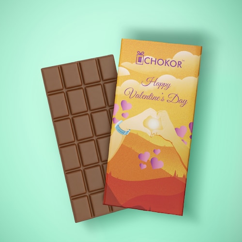 Buy Chokor Artisanal Happy ValentineS Day Chocolate Bar 100 gm