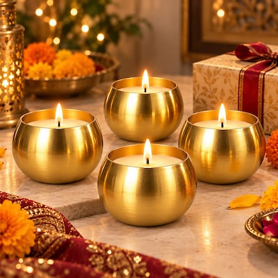 Golden Glow Diya Set of 4