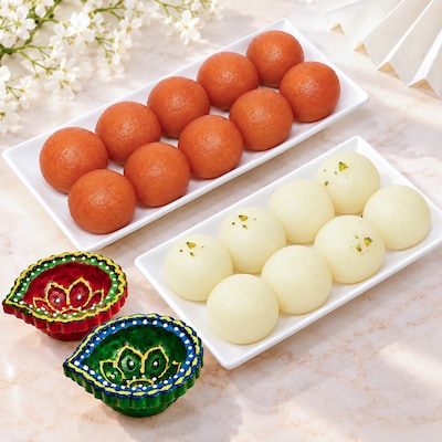 Light Up Diwali with Sweets and Diyas