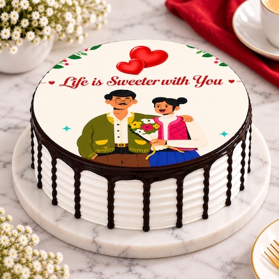 Sweet Togetherness Couple Cake