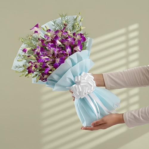 Buy Love Reloaded With Blue Orchids For Special Occasion From