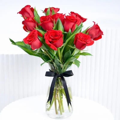 11 Red Roses in Vase