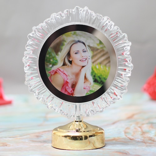 Buy Personalised Round Glass Crystal Frame