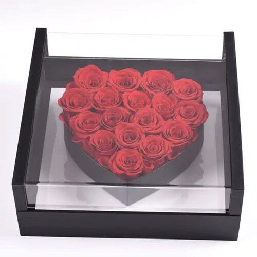 Buy 15 Red Roses in Acrylic Box