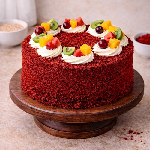 Buy Red Velvet Fruit Delight Cake