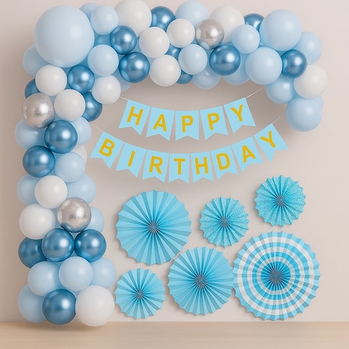 Buy Pastel Blue Birthday Party Backdrop