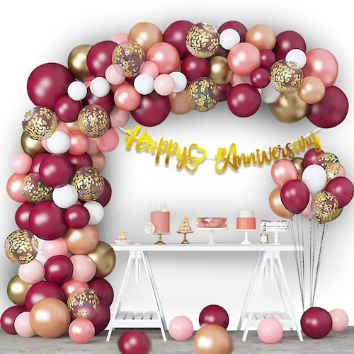 Buy Rose Elegance Anniversary Balloon Decoration Setup