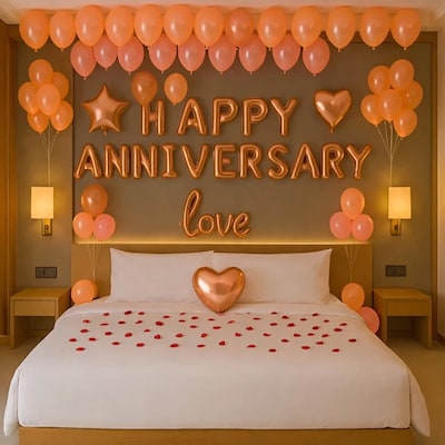 Blush Romance Romantic Anniversary Balloon Decor