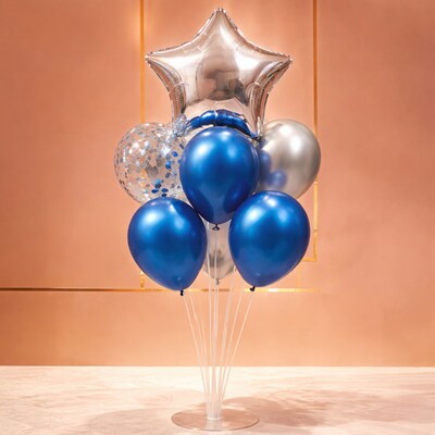 Midnight Blue Starburst Metallic Balloon Bouquet