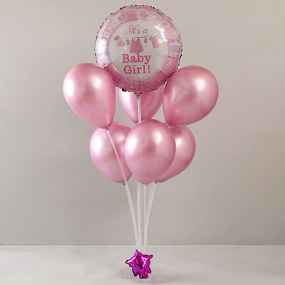 Its a Baby Girl Newborn Balloon Bouquet