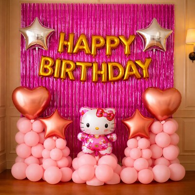 Cute Hello Kitty Theme Balloon Decor