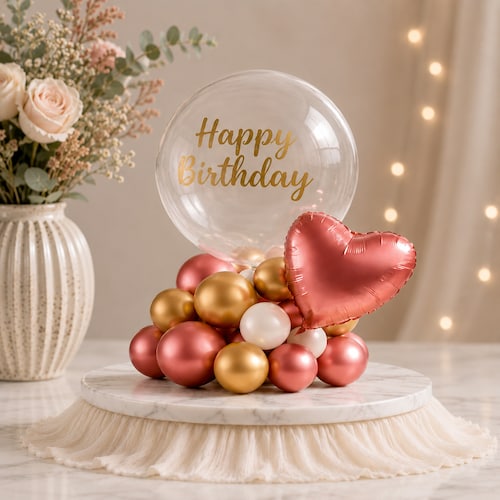 Buy Metallic Gold and Blush Pink Balloon Bouquet