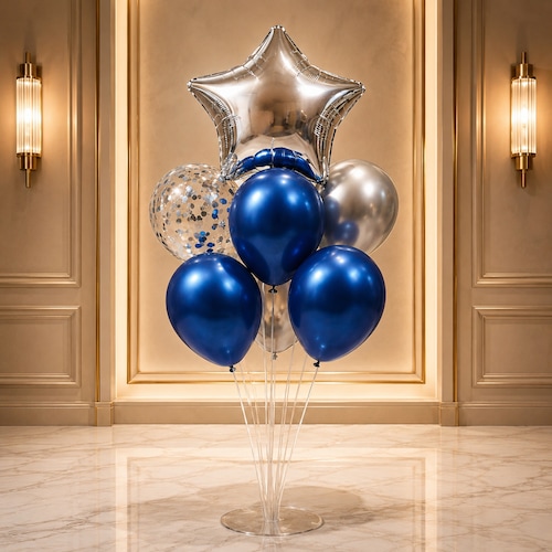 Buy Midnight Blue Starburst Metallic Balloon Bouquet