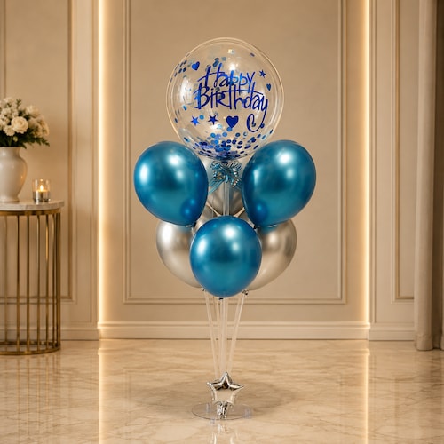 Buy Blue Theme Birthday Party Balloon Bouquet