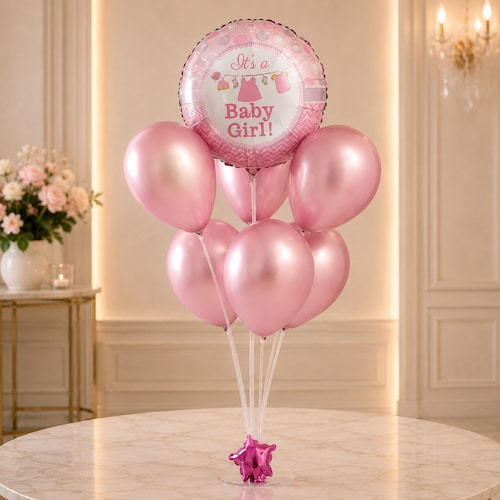Buy Its a Baby Girl Newborn Balloon Bouquet