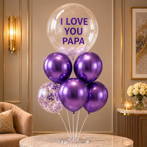 Buy Purple Pop Custom Birthday Balloon Tower Stack