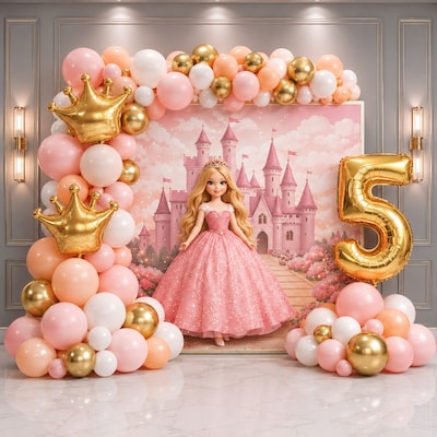 Little Princess Birthday Balloon Decoration Setup