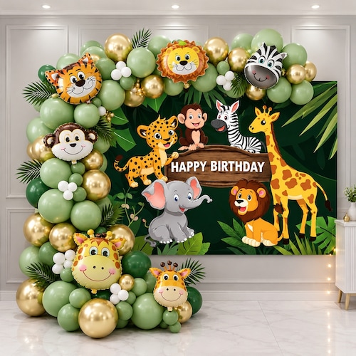 Buy Wild Safari Jungle Theme Birthday Balloon Decoration