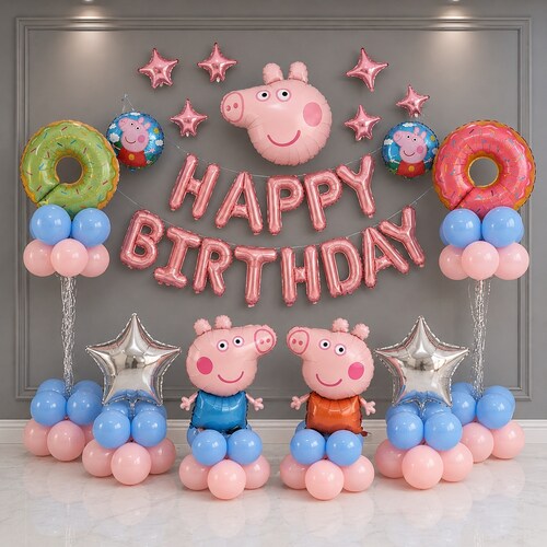 Buy Peppa Pig Theme Birthday Balloon Decoration