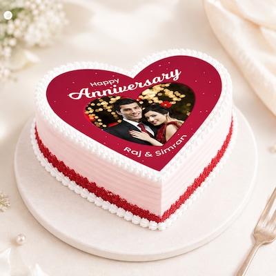 Tempting Red velvet Anniversary Cake