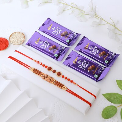 Set Of 2 Rakhi with Dairy Milk Chocolate