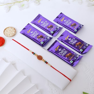 Bro Beaded Rakhi with Dairy Milk Chocolate