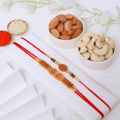 Rakhi Set of 2 with Dry Fruit Treats