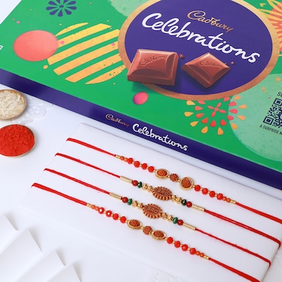 Rakhi Set of 4 with Cadbury Celebration Pack