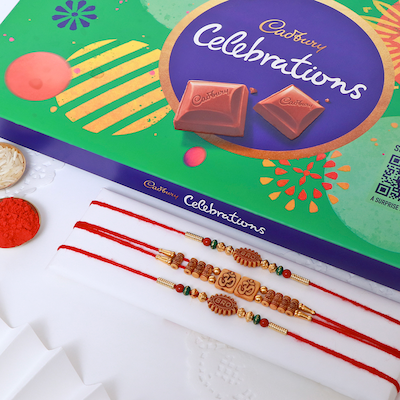 Rakhi Set of 3 with Cadbury Celebration Pack