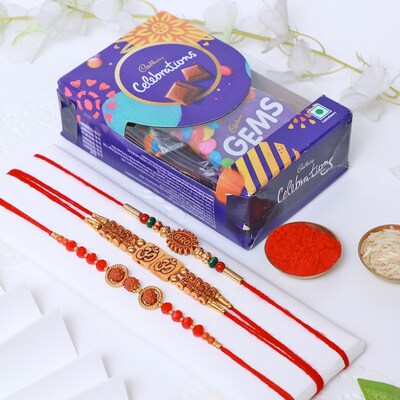 Rakhi Set of 3 with Cadbury Celebrations Box