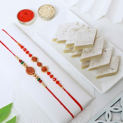 112177_Divine Rakhi Duo with Kaju Katli Delights