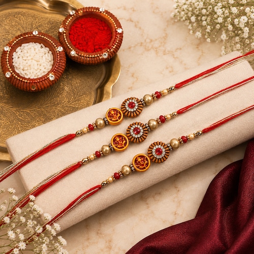 Buy Ganesha Blessings Beaded Rakhi Set