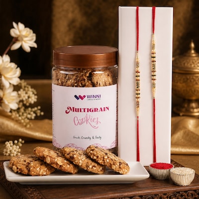 Rakhi Set with Nutritious Multigrain Cookie Jar