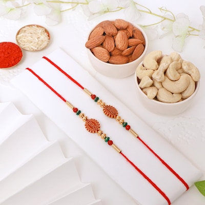 112232_Set of 2 Bro Rakhi with Dry Fruit Delight