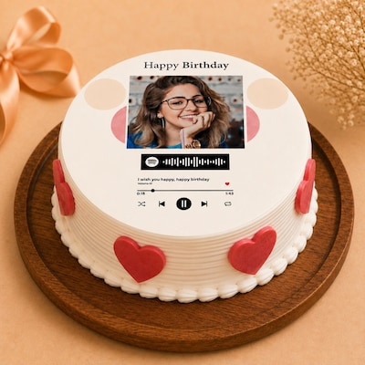 Birthday Spotify Photo Cake