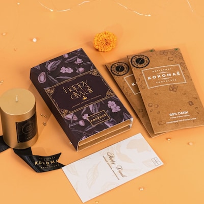 Kokomae Diwali Dark Chocolate Gift Box 2 Bars