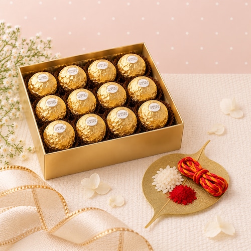 Buy Bhai Dooj Ferrero Rocher Box with Roli Chawal