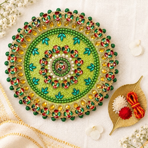 Buy Royal Bhai Dooj Decorative Thali with Roli Chawal