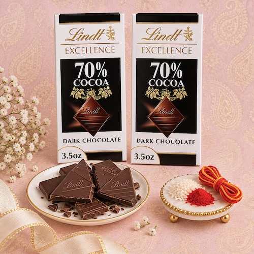 Buy Bhai Dooj Lindt Chocolate Duo with Roli Chawal